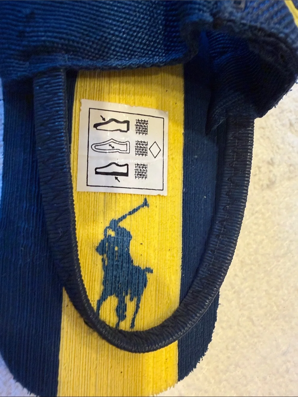 Polo by Ralph Lauren Navy and Yellow Kids Slide Sandals